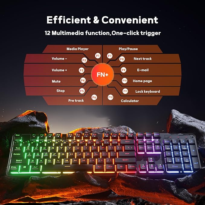 REDRAGON NETHERBANE RGB WIRED GAMING MEMBRANE KEYBOARD BLACK K521-RGB thumbnail 4