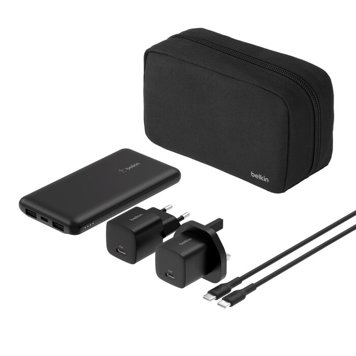 BELKIN BOOST CHARGER 10K POWER BUNDLE TRAVEL KIT BLACK BU041KQBK