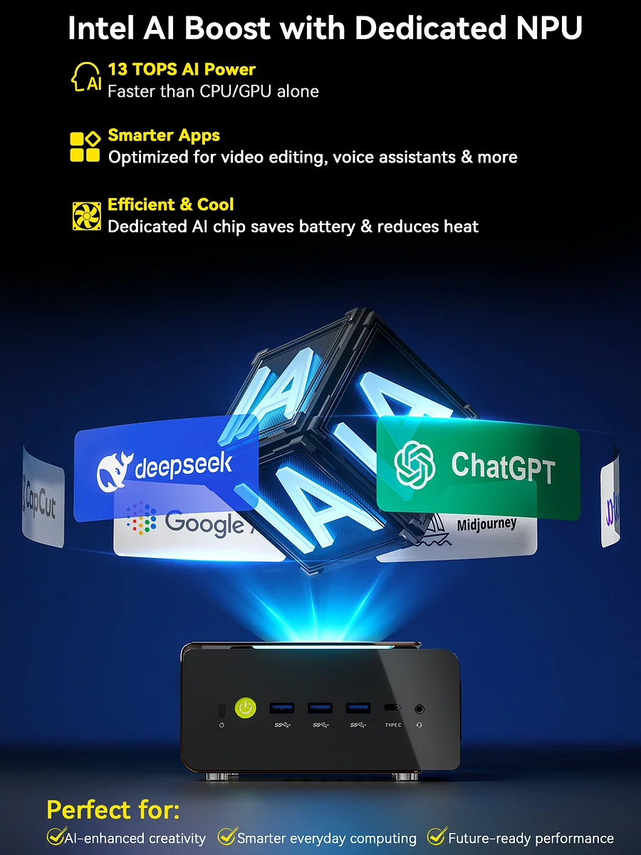 GMKTEC MINI PC INTEL ULTRA 9 285H 64GB RAM 1TB SSD WIN 11 PRO NUCBOX-EVO-T1 thumbnail 2