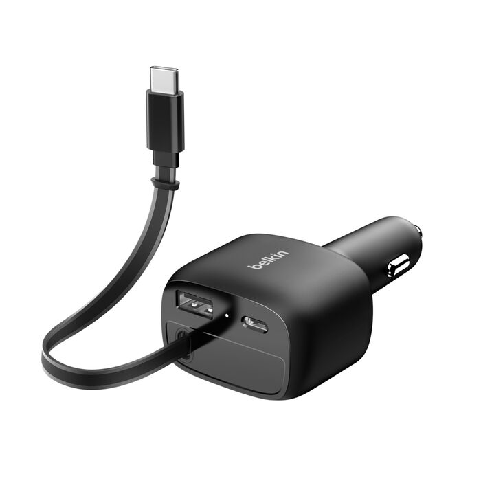 BELKIN BOOST CHARGE RETRACTABLE CAR CHARGER 75W BLACK CCC001HQBK thumbnail 5