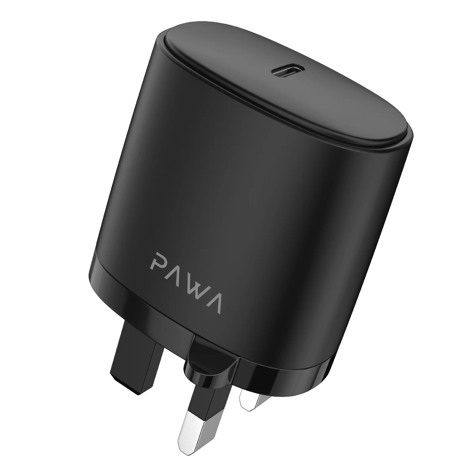 PAWA SOLID PD20W TRAVEL CHERGER TYPE C PORT INCLUDES TYPE C TO TYPE C CABLE BLACK PW-PDUKCC-BK thumbnail 2