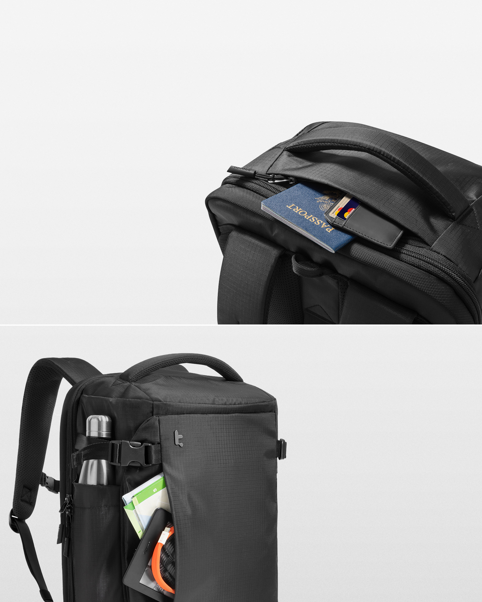 TOMTOC NAVIGATOR T66 17 INCH/40L LITEWAY TRAVEL BACKPACK BLACK T66M1D2 thumbnail 6