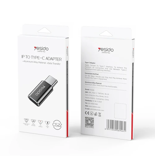 YESIDO LIGHTNING OTG ADAPTER BLACK GS27 thumbnail 2
