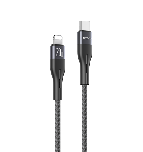 YESIDO 20W USB-C TO LIGHTNING CABLE 1.2M BLACK CA155