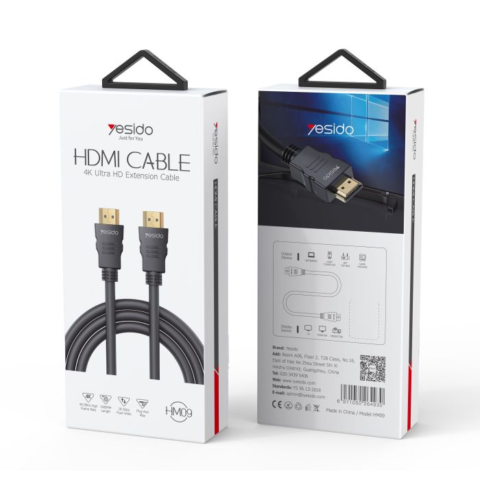 YESIDO HDMI TO HDMI 1.5M CABLE BLACK HM09 thumbnail 5