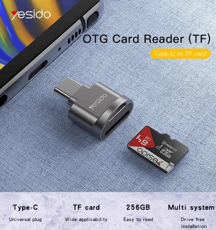 YESIDO TYPE-C PLUG TF MEMORY CARD READER GS19 thumbnail 8