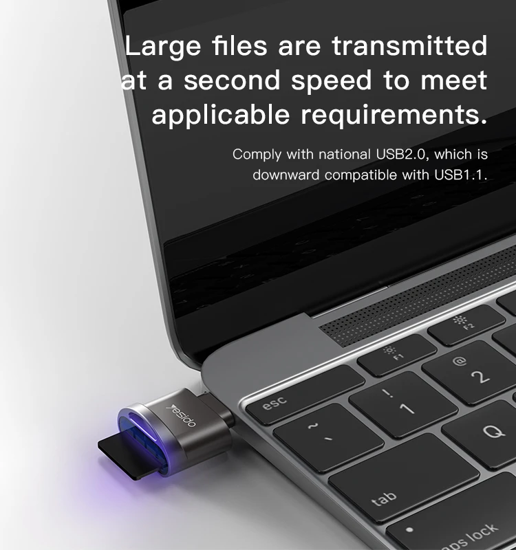 YESIDO TYPE-C PLUG TF MEMORY CARD READER GS19 thumbnail 3