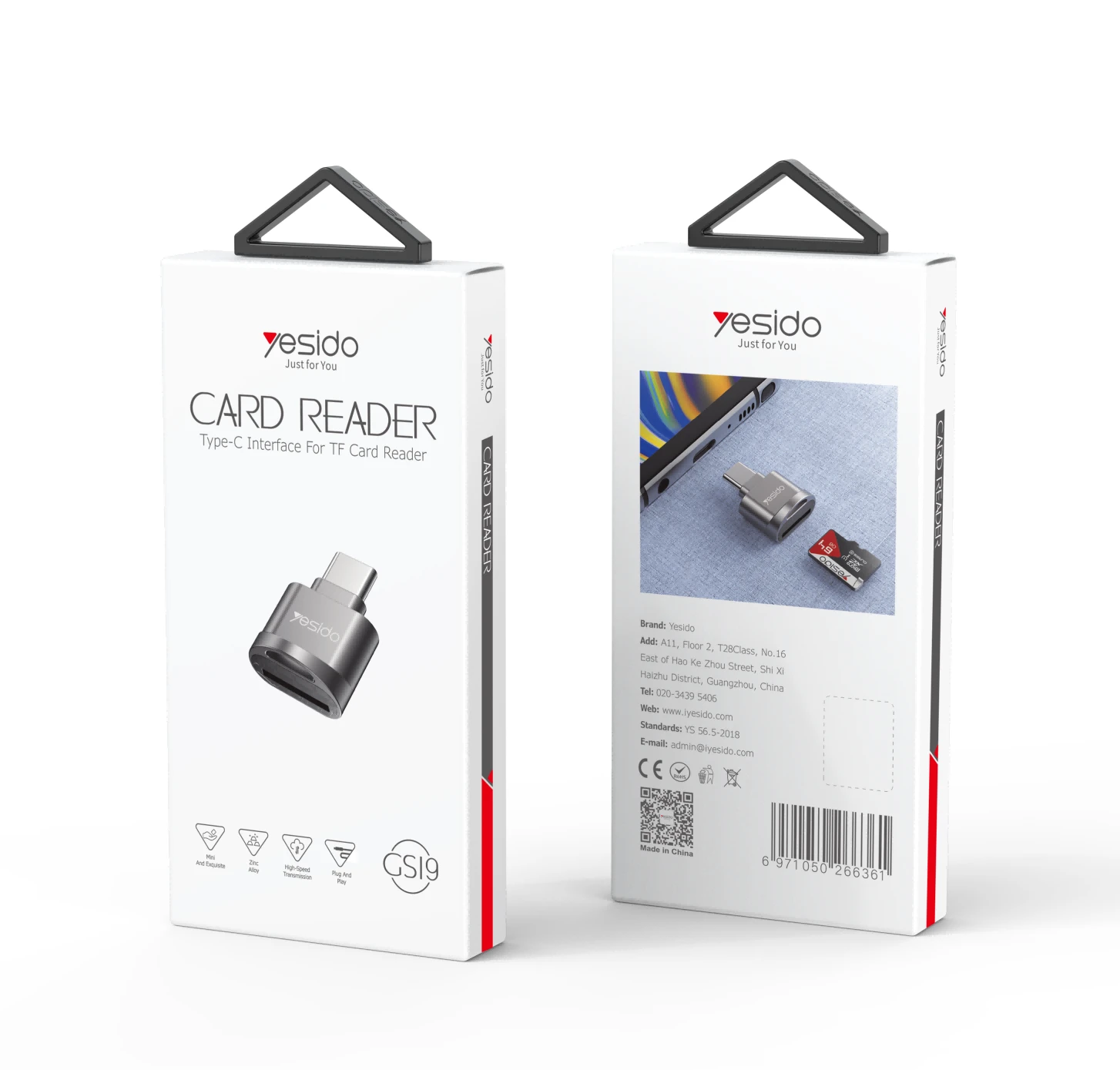 YESIDO TYPE-C PLUG TF MEMORY CARD READER GS19 thumbnail 9