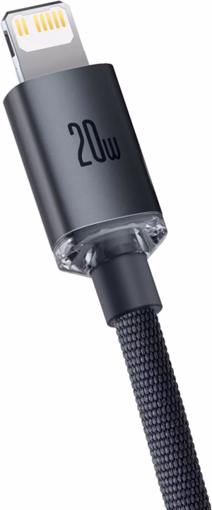 BASEUS CRYSTAL SHINE 20W TYPE C TO LIGHTNING CABLE 2M BLACK thumbnail 5
