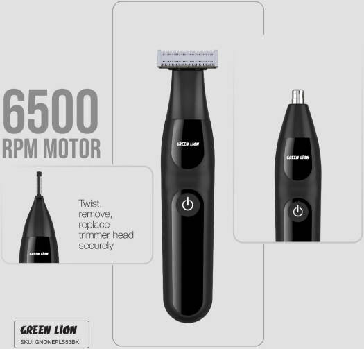 GREEN LION ONE BLADE PLUS HAIR TRIMMER NOSE EYEBROW BLACK GNONEPLS53BK thumbnail 9