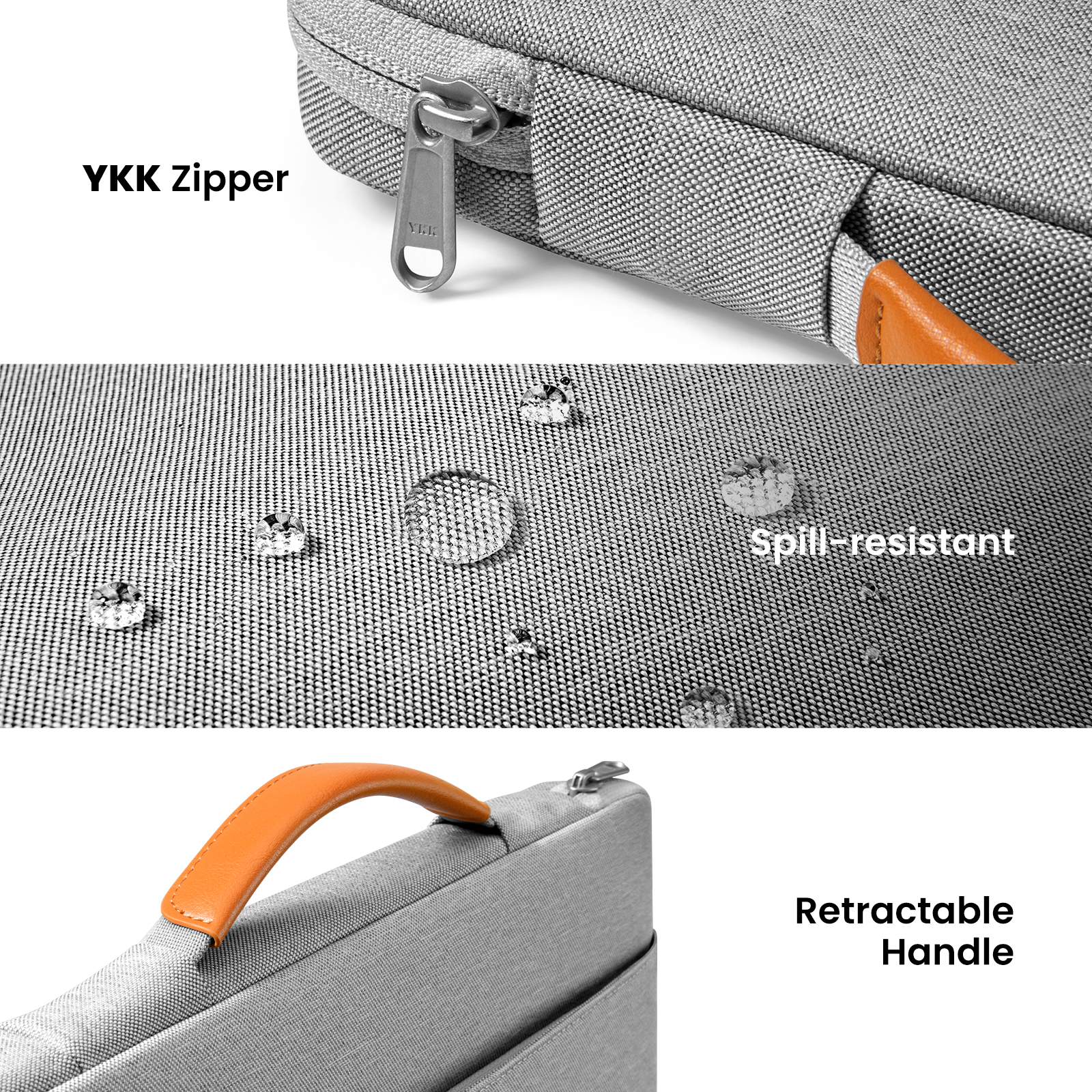 TOMTOC DEFENDER A22 13 INCH LAPTOP BRIEFCASE GRAY A22C2G5 thumbnail 6