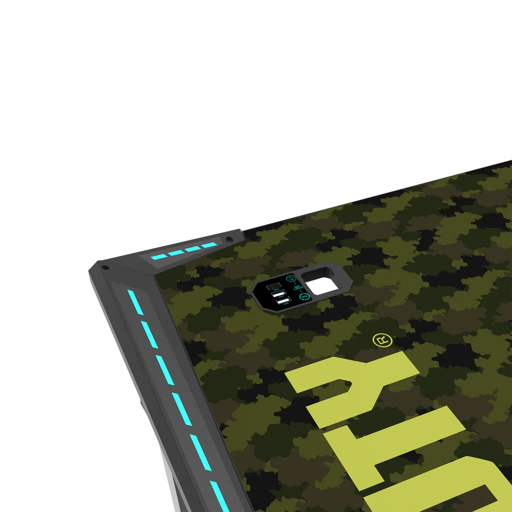 GameOn Phantom XL L-Shaped RGB Flowing Light Gaming Desk (Black/Green, COD-PHANTOMXL-L-02) - Dynamic and Spacious Setup for Gamers thumbnail 8