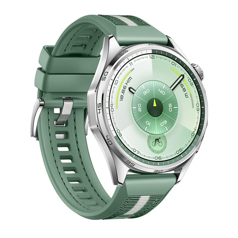 HUAWEI WATCH GT 6 46MM GREEN STAINLESS STEEL CASE WITH GREEN WOVEN STRAP ATM-B19 55020FUD thumbnail 3