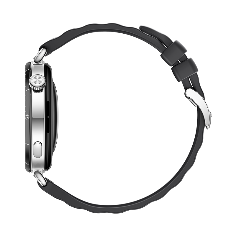 HUAWEI WATCH GT 6 46MM BLACK STAINLESS STEEL CASE WITH BLACK FLUOROELASTOMER STRAP ATM-B19 55020FUF thumbnail 3