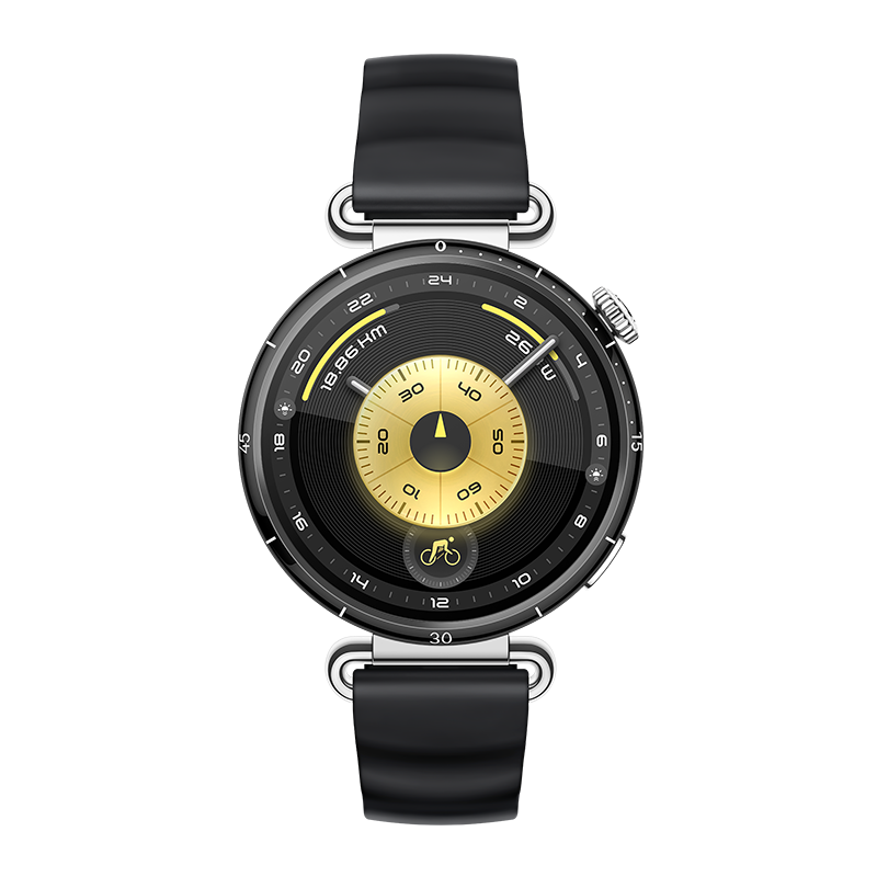 HUAWEI WATCH GT 6 41MM BLACK STAINLESS STEEL CASE WITH BLACK FLUOROESTOMER STRAP KSU-B19 55020FUM