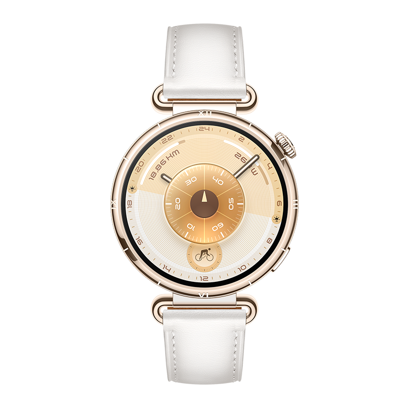 HUAWEI WATCH GT 6 41MM WHITE GOLD STAINLESS STEEL WITH WHITE COMPOSITE LEATHER STRAP KSU-B19 55020FUJ