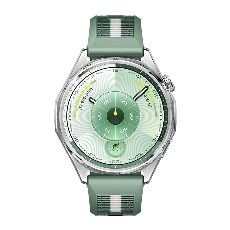 HUAWEI WATCH GT 6 46MM GREEN STAINLESS STEEL CASE WITH GREEN WOVEN STRAP ATM-B19 55020FUD