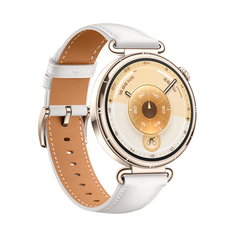HUAWEI WATCH GT 6 41MM WHITE GOLD STAINLESS STEEL WITH WHITE COMPOSITE LEATHER STRAP KSU-B19 55020FUJ thumbnail 4