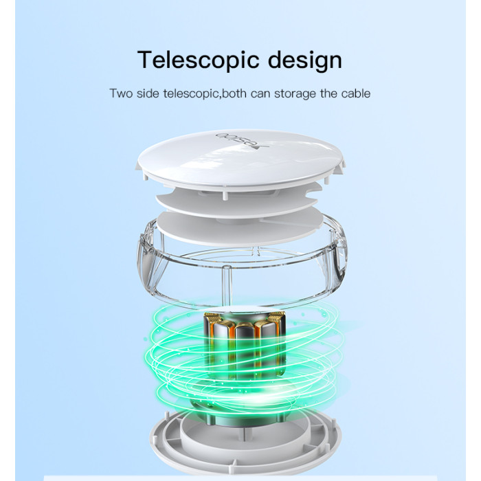 YESIDO 3 IN 1 RETRACTABLE CABLE FOR LIGHTNING MICRO AND TYPE-C CABLE CA117 thumbnail 4