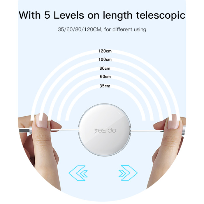 YESIDO 3 IN 1 RETRACTABLE CABLE FOR LIGHTNING MICRO AND TYPE-C CABLE CA117 thumbnail 3
