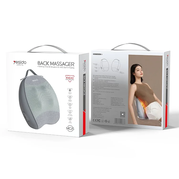 YESIDO RECHARGEABLE BACK MASSAGER HOT COMPRESS ERGONOMIC RELIEVE FATIGUE MASSAGE TOOL MG15 thumbnail 2