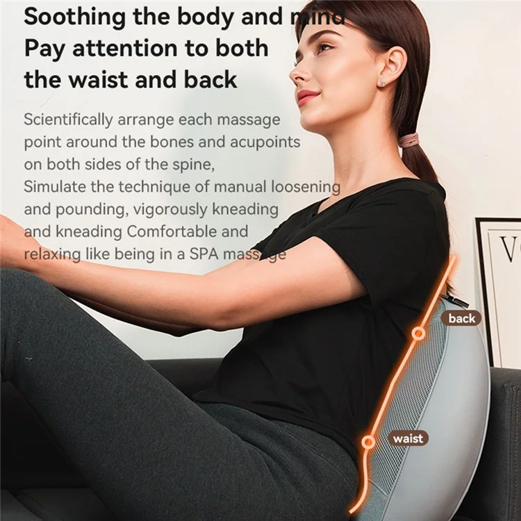 YESIDO RECHARGEABLE BACK MASSAGER HOT COMPRESS ERGONOMIC RELIEVE FATIGUE MASSAGE TOOL MG15 thumbnail 3