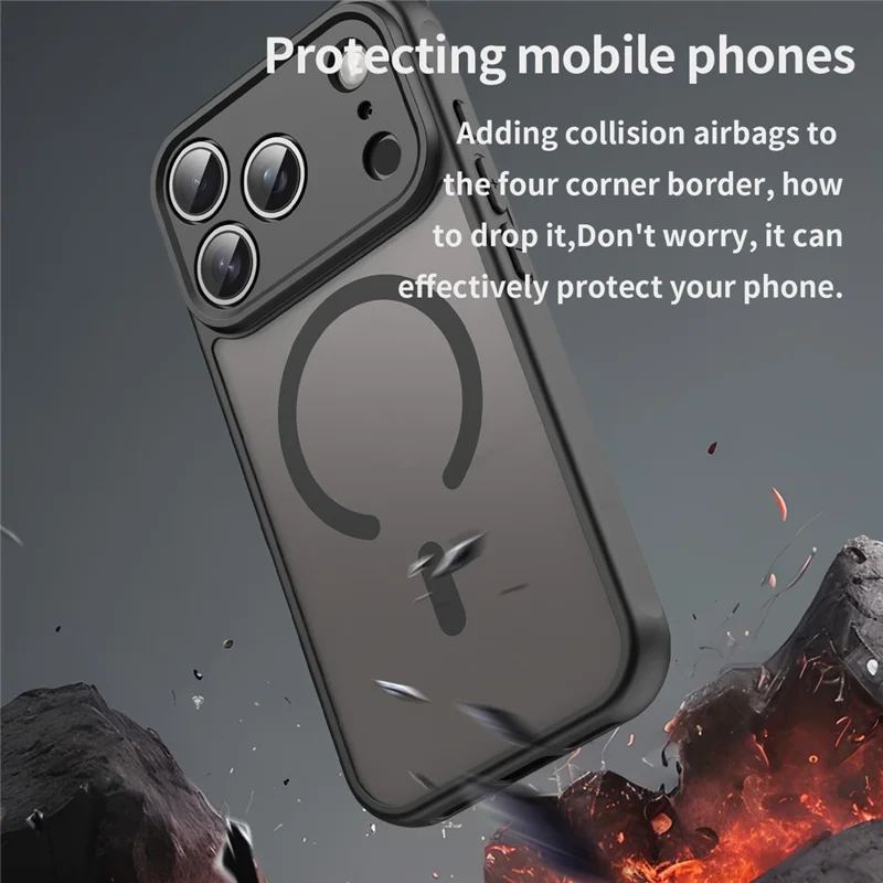 Blupebble Hybrid Matte Case With MagSafe For iPhone 17 Pro Max Gray BP-IPHMAT17MAX-GY thumbnail 4