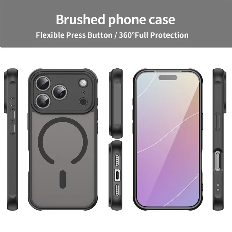 Blupebble Hybrid Matte Case With MagSafe For iPhone 17 Pro Max Gray BP-IPHMAT17MAX-GY thumbnail 2
