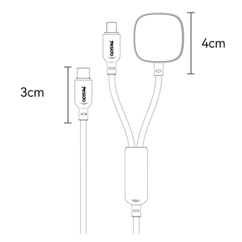 YESIDO 2 IN 1 WATCH CABLE COMPATIBLE USB-C DEVICES AND APPLE WATCH BLACK CA136C thumbnail 11
