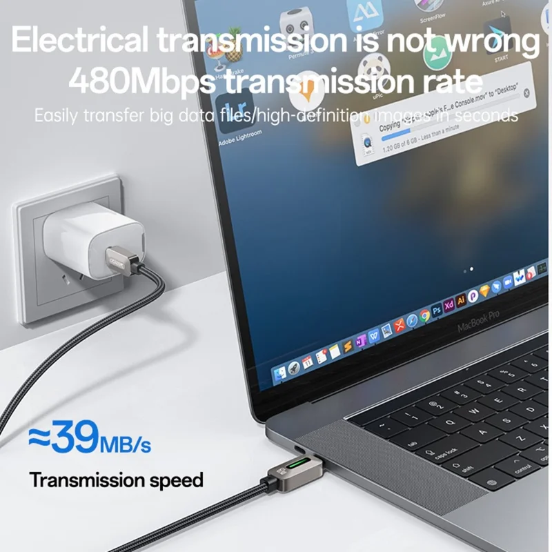 YESIDO TYPE C TO TYPE C 60W CABLE GREY CA198 thumbnail 8