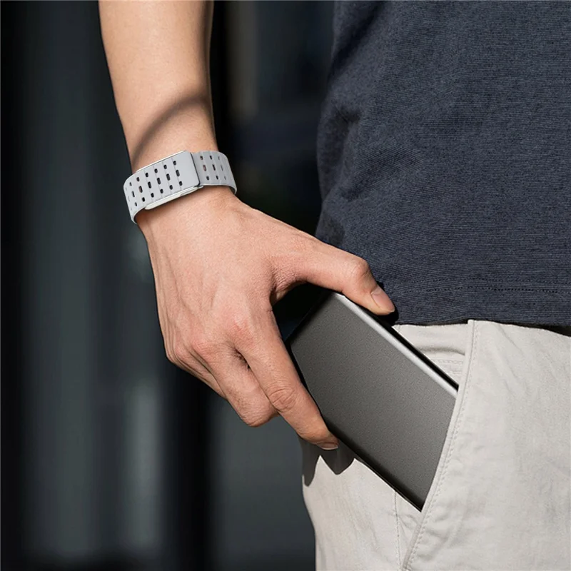WHOOP 5.0 BREATHABLE MAGNETIC WRIST BAND STRAP LIGHT GRAY thumbnail 4