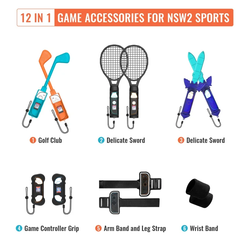12 IN 1 GAME ACCESSORIES FOR NSW 2 SPORTS thumbnail 6