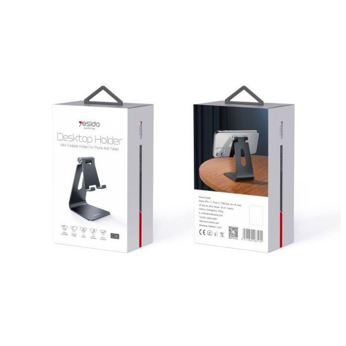 YESIDO MINI FOLDABLE DESKTOP STAND BLACK C96 thumbnail 2