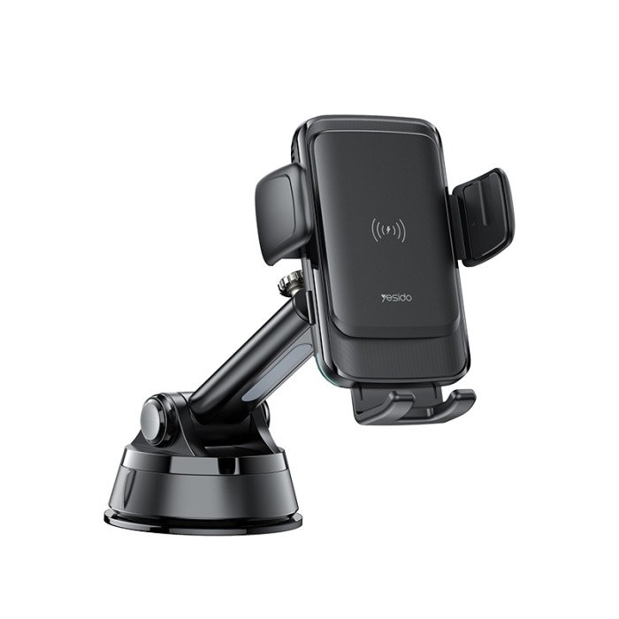 YESIDO 15W SECTION CUP COIL AUTO ALIGNMENT WIRELESS HOLDER C188 BLACK