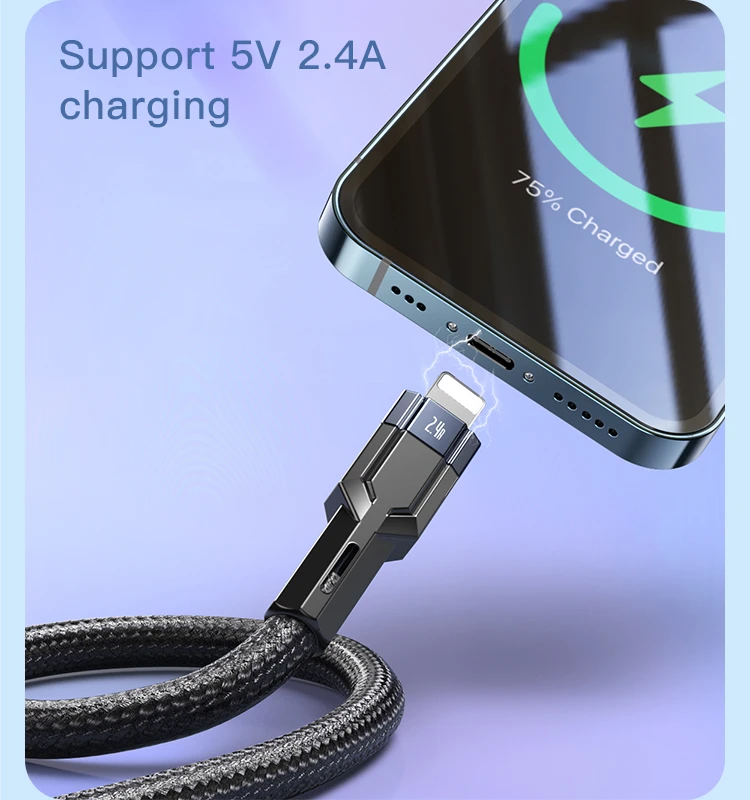 YESIDO USB-C TO LIGHTNING CABLE 1.2M BLACK CA107 thumbnail 3