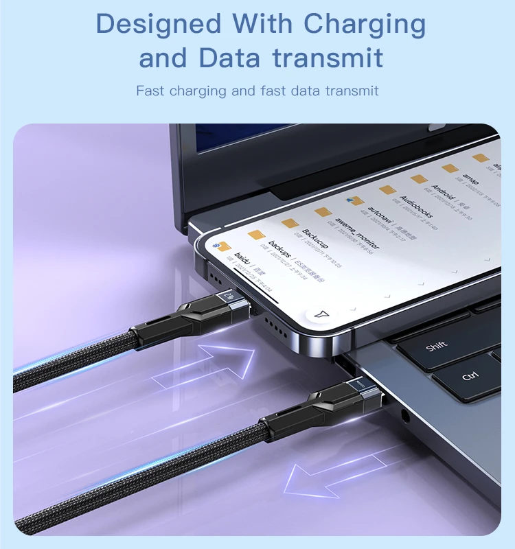 YESIDO USB-C TO LIGHTNING CABLE 1.2M BLACK CA107 thumbnail 7
