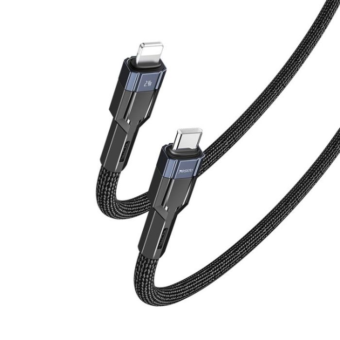 YESIDO USB-C TO LIGHTNING CABLE 1.2M BLACK CA107