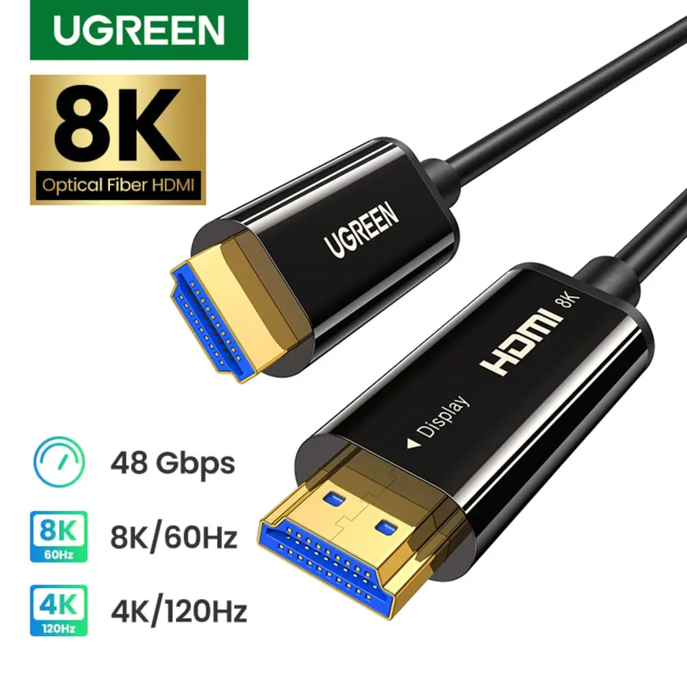 UGREEN 8K HDMI MALE TO MALE FIBER OPTIC CABLE 10M 80406 thumbnail 4