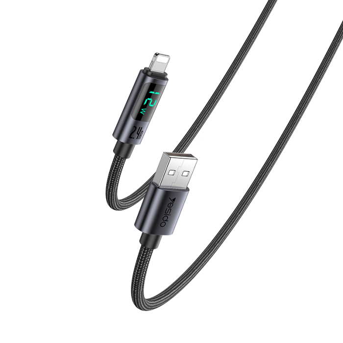 YESIDO USB A TO LIGHTNING CALE 12W GREY CA137L thumbnail 6