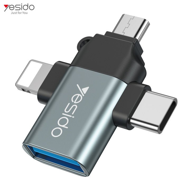 YESIDO 3 IN 1 USB 2.0 OTG ADAPTER SPACE GRAY GS15