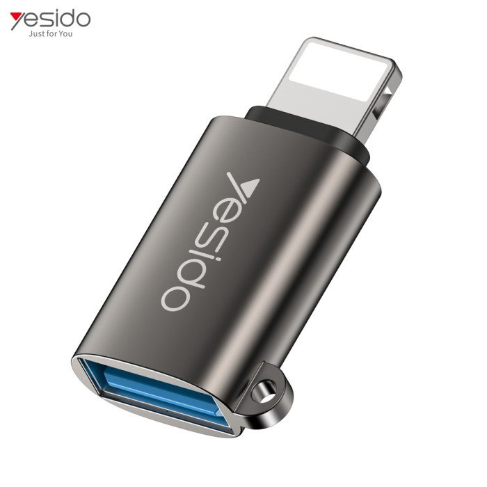 YESIDO IP OTG CONVERTER USB 2.0 LIGHTNING TO USB OTG ADAPTER SPACE GRAY GS14