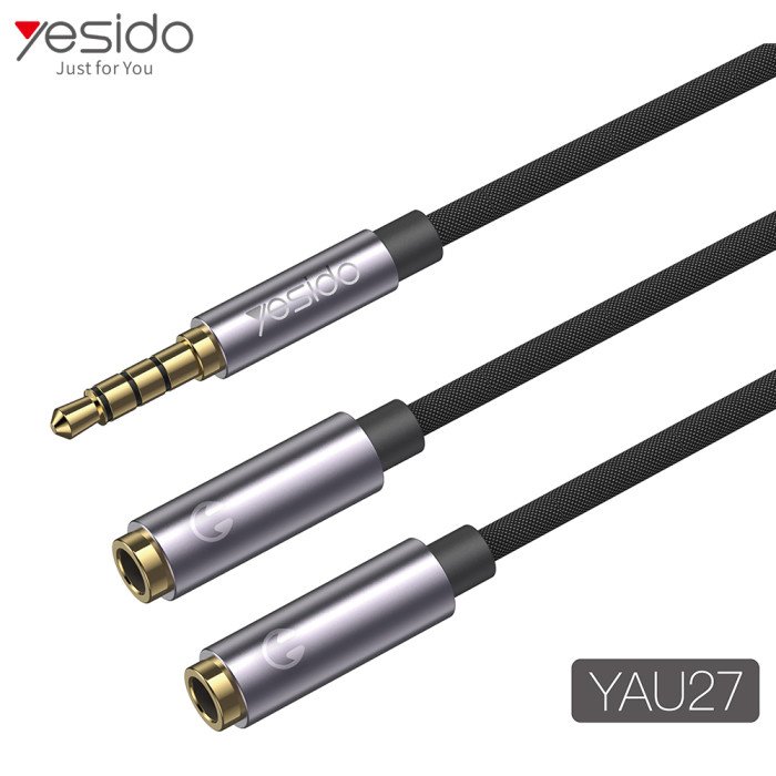 YESIDO AUDIO SPLITTER MALE TO DUAL 3.5MM FEMALE YAU27