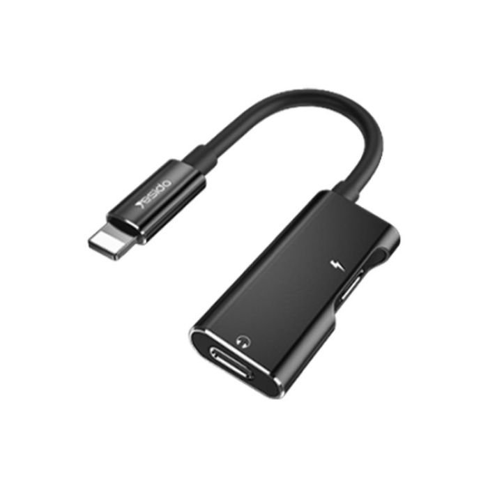 YESIDO 2 IN 1 AUDIO ADAPTER BLACK YAU12
