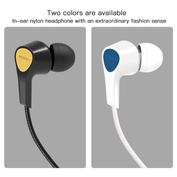 YESIDO 3.5MM WIRED EARPHONE BLACK YH25 thumbnail 3
