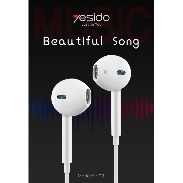 YESIDO 3.5MM JACK WIRED EARPHONE WHITE YH09 thumbnail 2