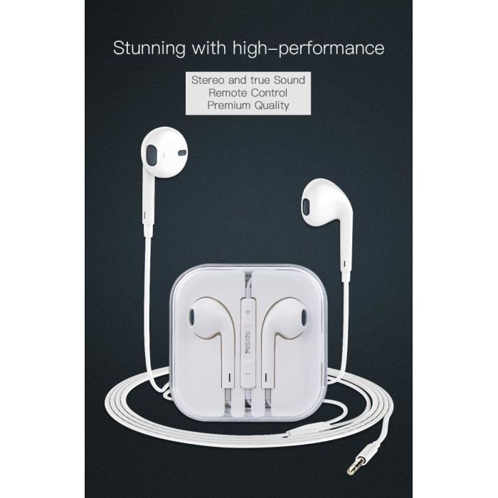 YESIDO 3.5MM JACK WIRED EARPHONE WHITE YH09 thumbnail 3