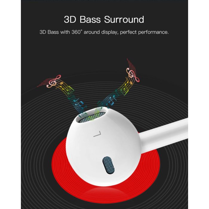 YESIDO 3.5MM JACK WIRED EARPHONE WHITE YH09 thumbnail 4