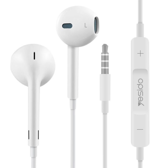 YESIDO 3.5MM JACK WIRED EARPHONE WHITE YH09