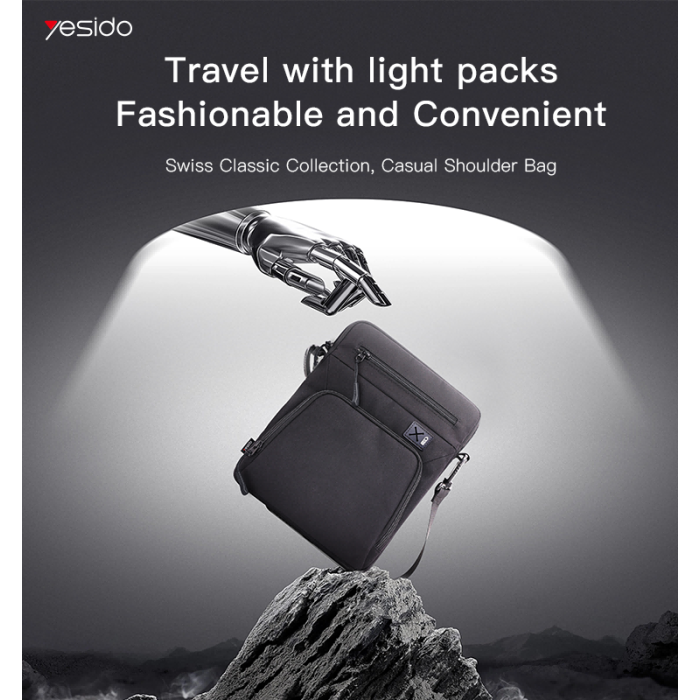 YESIDO 11 INCH SHOULDER BAG BLACK WB31 thumbnail 2