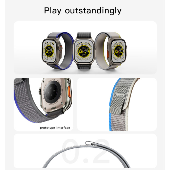 YESIDO APPLE WATCH TRAIL LOOP BAND 49MM GREEN GRAY WB25 thumbnail 4